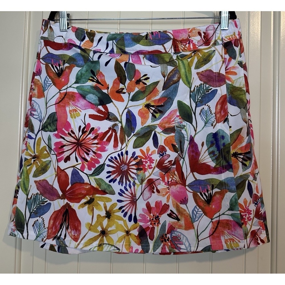 RipSkirt Hawaii Wrap Skirt Floral Adjustable Sz L Resort Beach Swim tropical